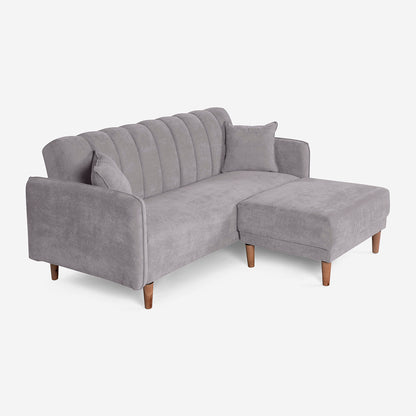 Sofá Cama + Taburete Avocata Color Gris Claro