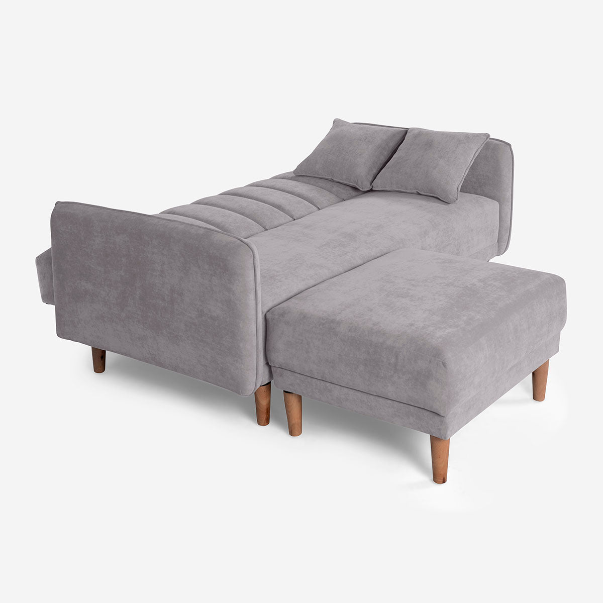 Sofá Cama + Taburete Avocata Color Gris Claro