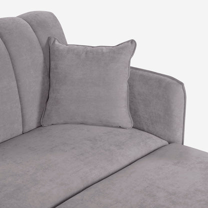Sofá Cama + Taburete Avocata Color Gris Claro
