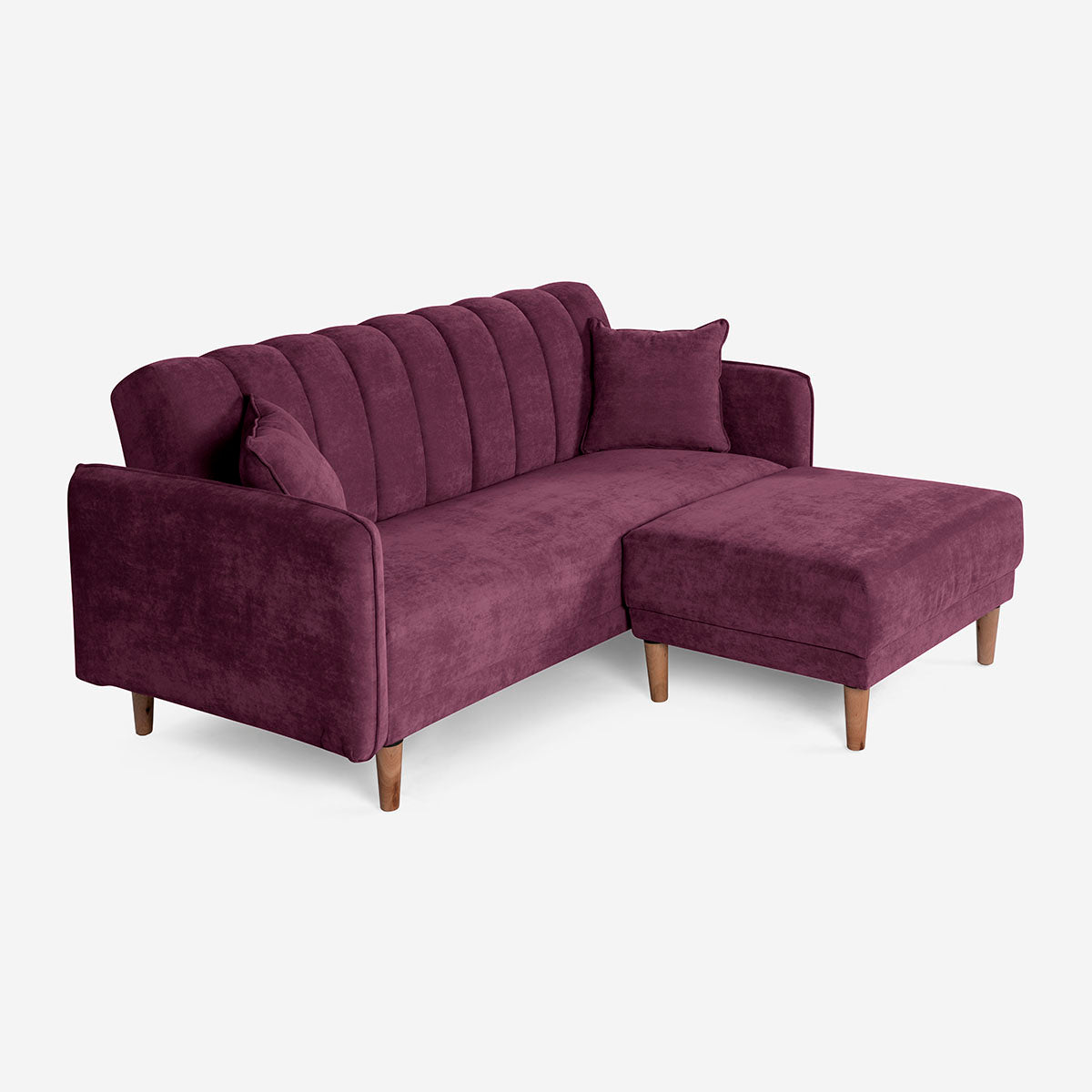 Sofá Cama + Taburete Avocata Color Morado