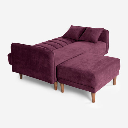 Sofá Cama + Taburete Avocata Color Morado