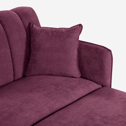 Sofá Cama + Taburete Avocata Color Morado