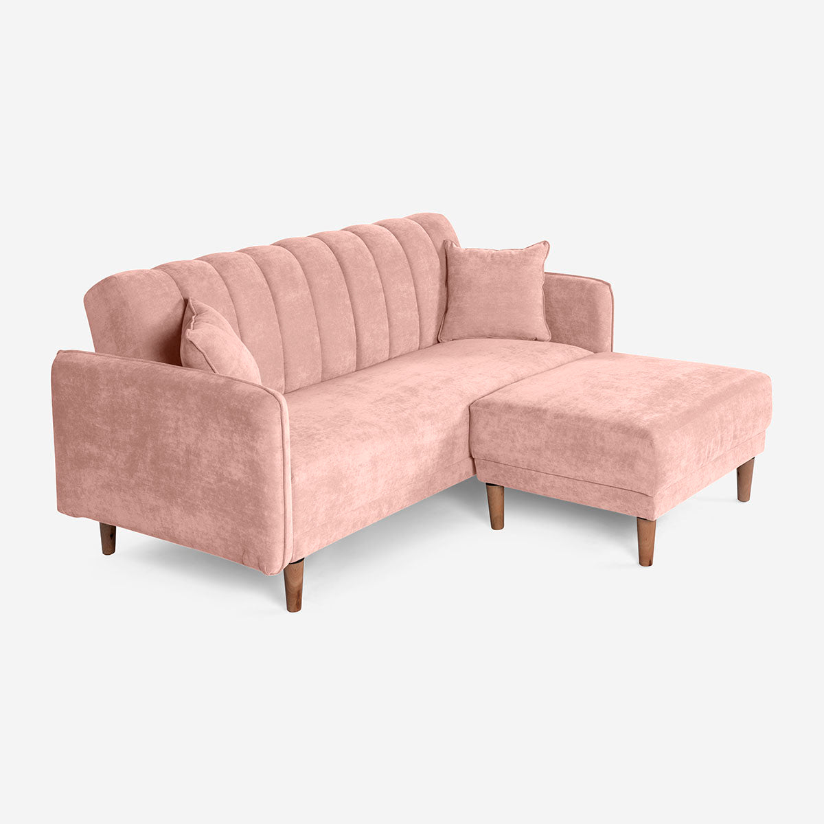 Sofá Cama + Taburete Avocata Color Rosa