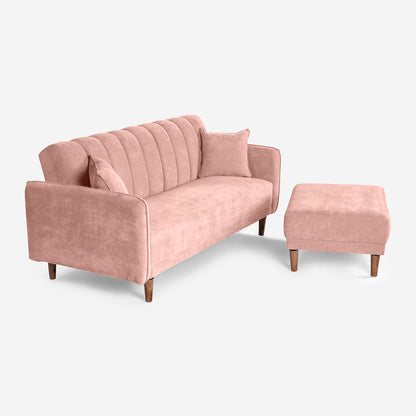 Sofá Cama + Taburete Avocata Color Rosa