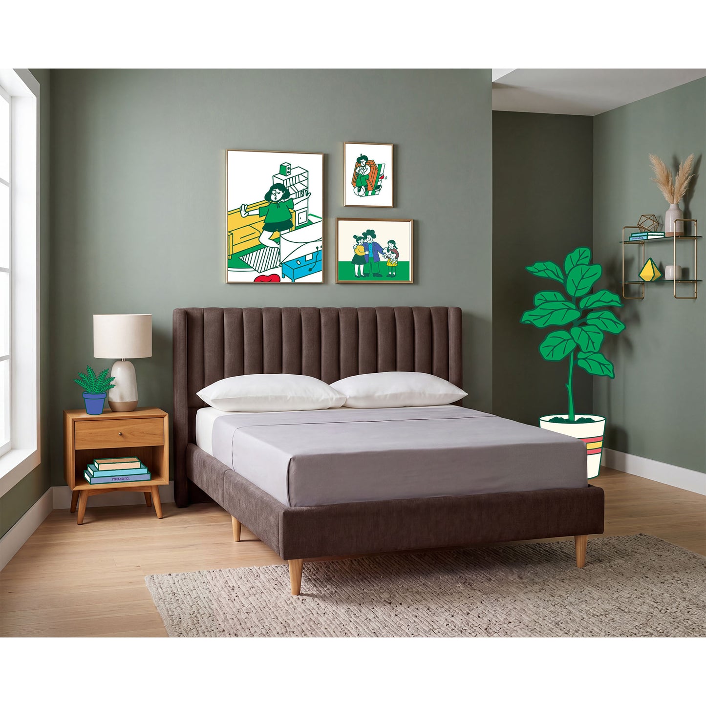 Base de Cama Matrimonial Bruma Chocolate