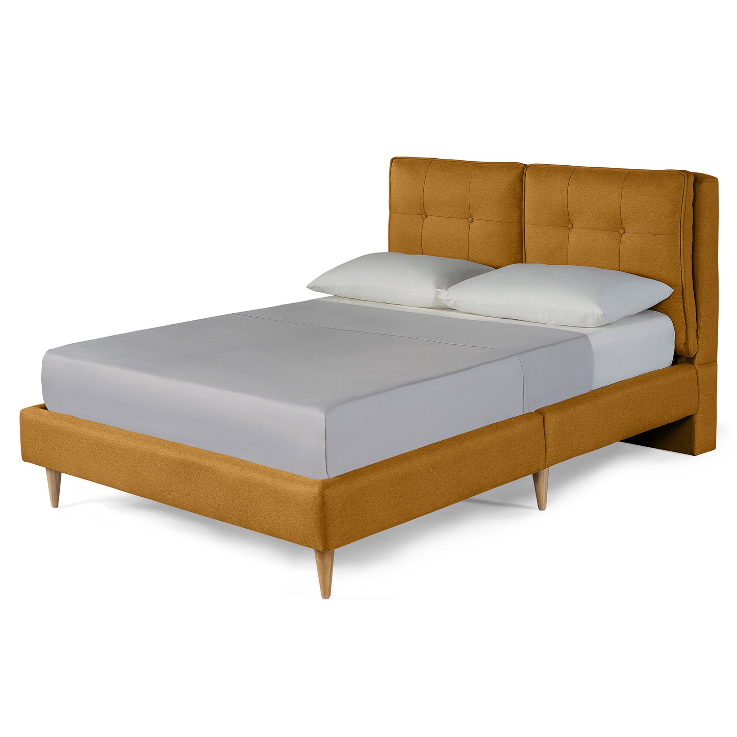 Base de Cama Matrimonial Samna color Mostaza