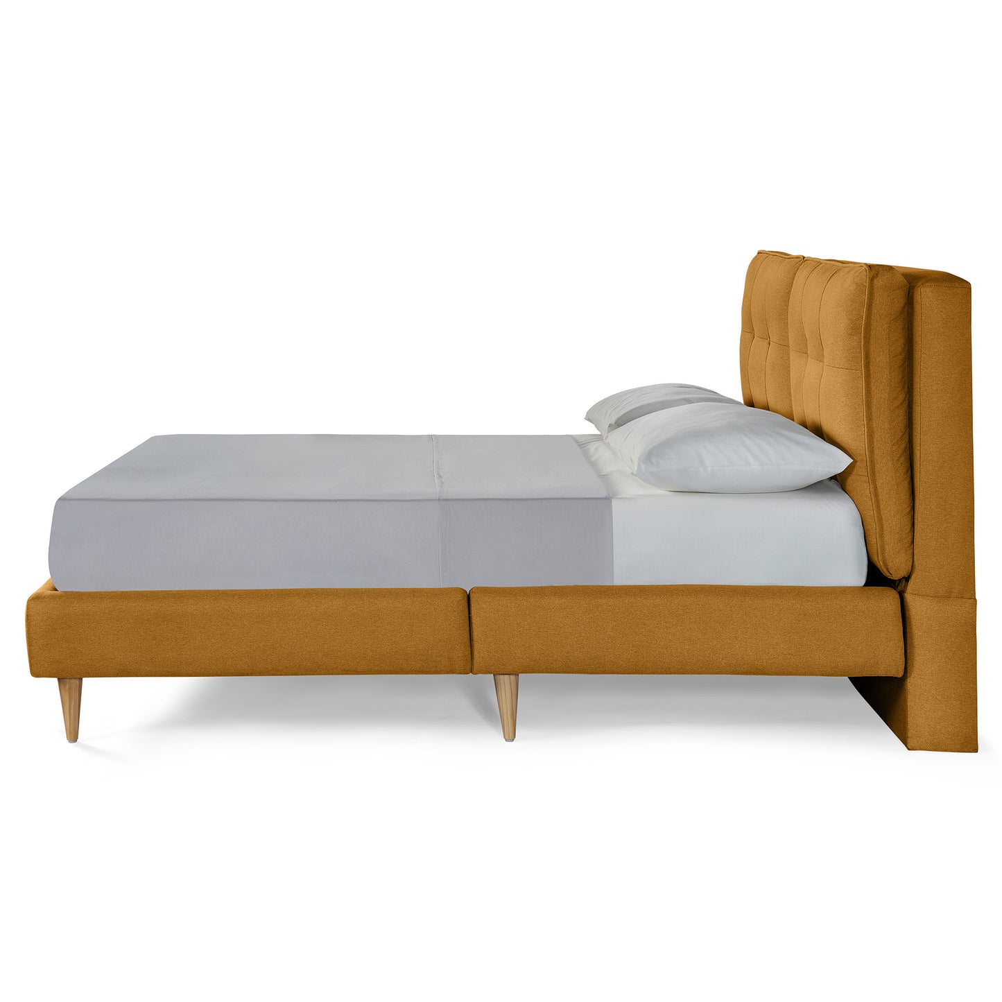 Base de Cama Matrimonial Samna color Mostaza