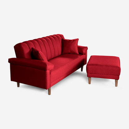 Sofa Cama + Taburete Calatrava Color Rojo