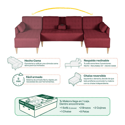 Sala Modular Chica Carlton Rojo - Oferta