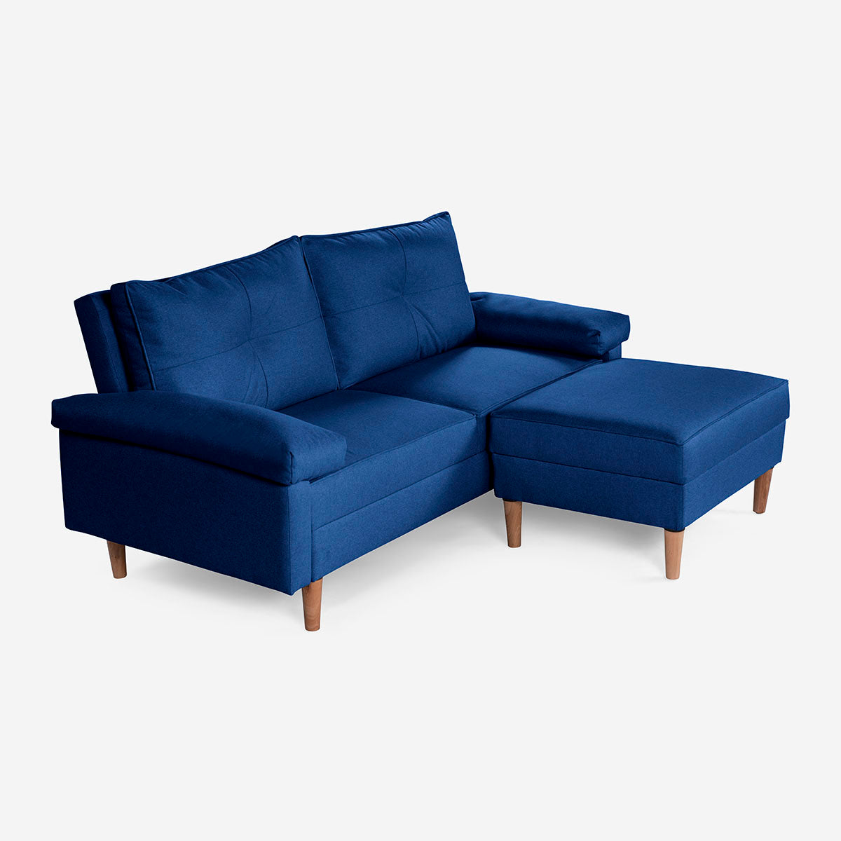 Sofá Cama + Taburete Cassanova Color Azul