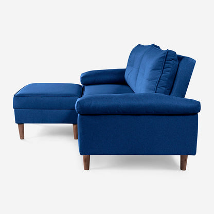 Sofá Cama + Taburete Cassanova Color Azul