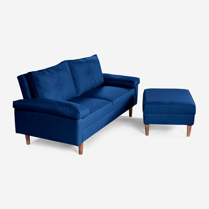 Sofá Cama + Taburete Cassanova Color Azul