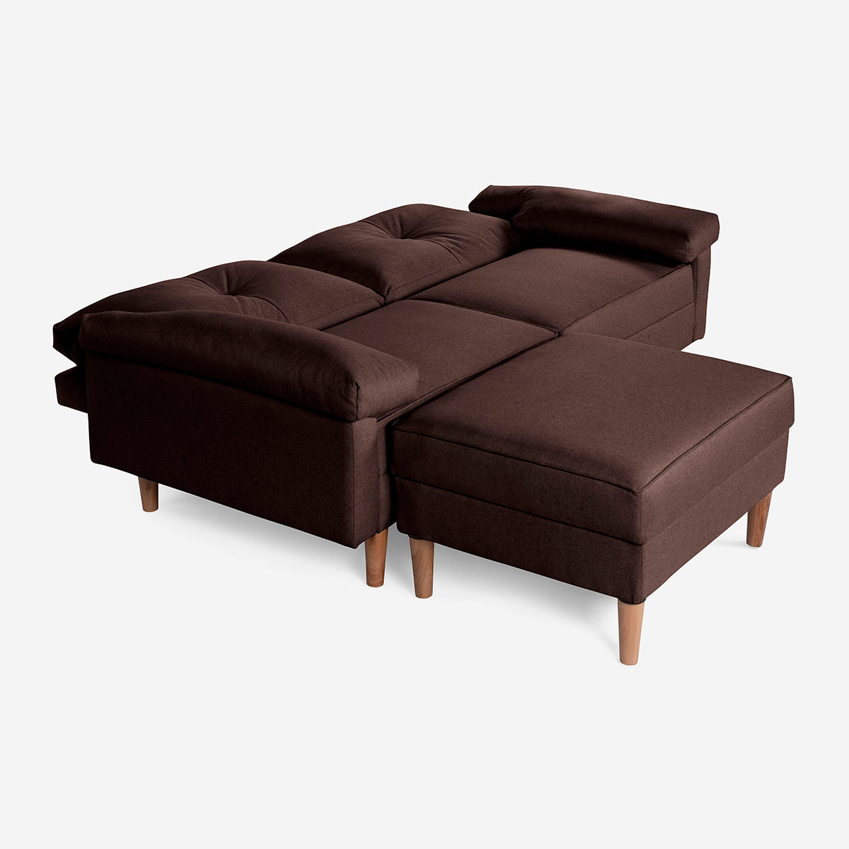 Sofá Cama + Taburete Cassanova Color Chocolate