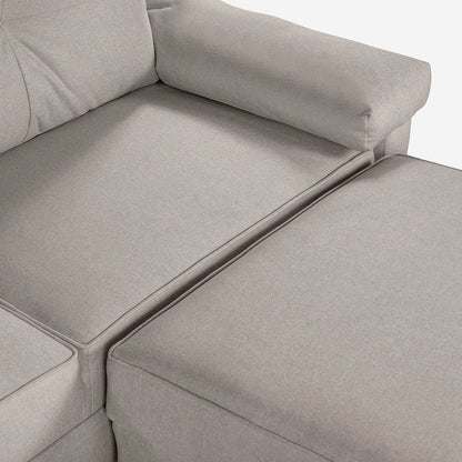 Sofá Cama + Taburete Cassanova Color Gris Claro