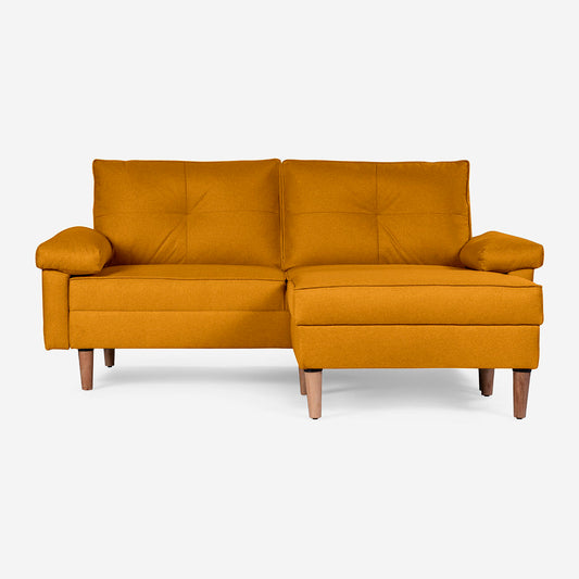 Sofá Cama + Taburete Cassanova Color Mostaza