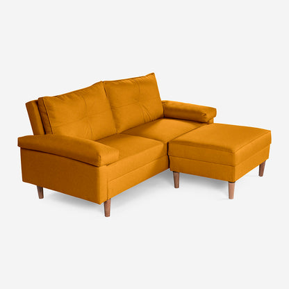 Sofá Cama + Taburete Cassanova Color Mostaza