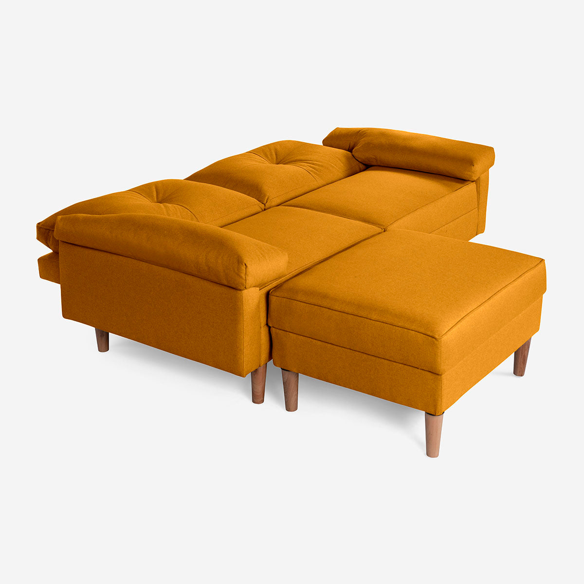 Sofá Cama + Taburete Cassanova Color Mostaza