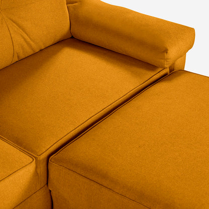 Sofá Cama + Taburete Cassanova Color Mostaza