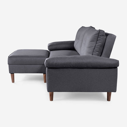 Sofá Cama + Taburete Cassanova Color Gris Oxford