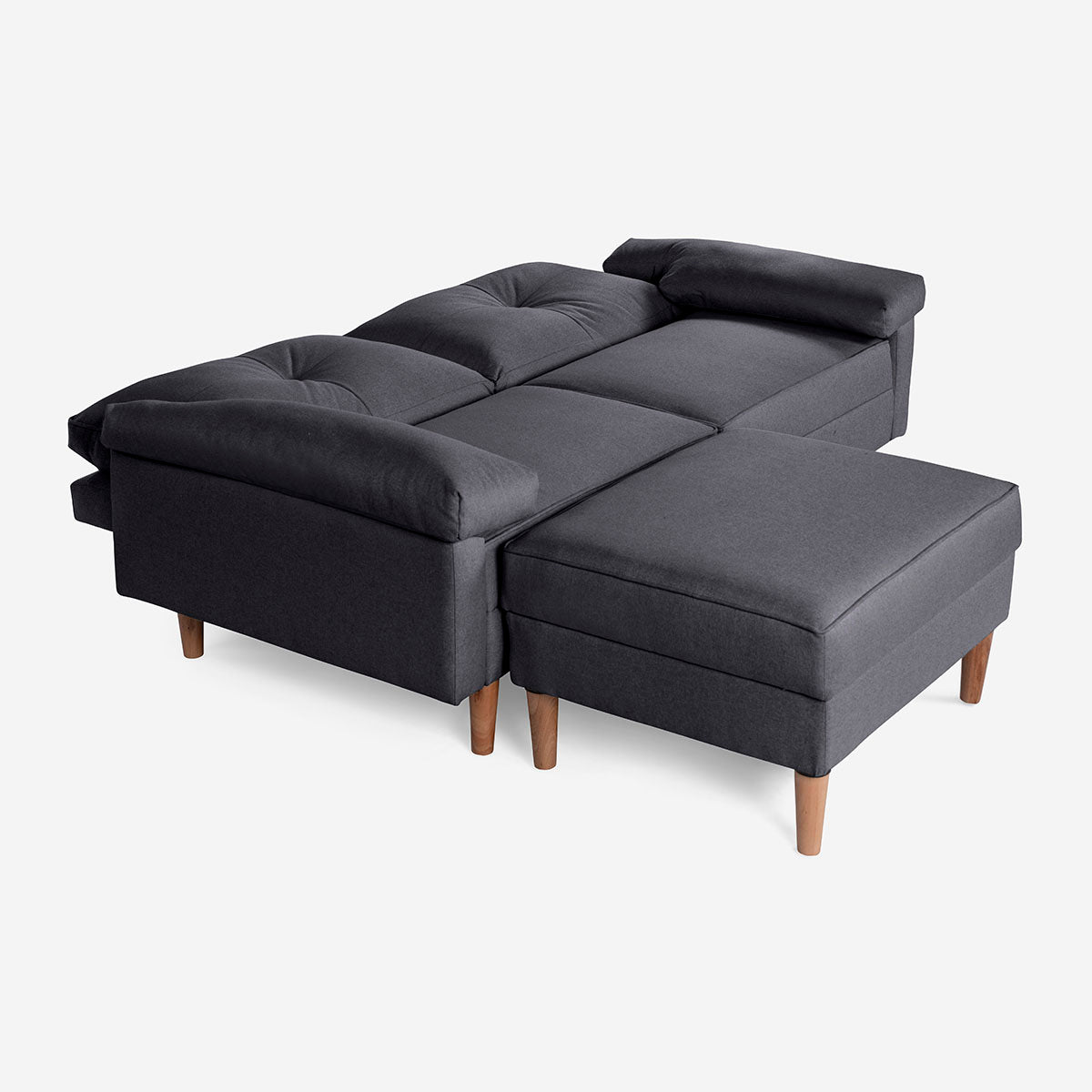 Sofá Cama + Taburete Cassanova Color Gris Oxford