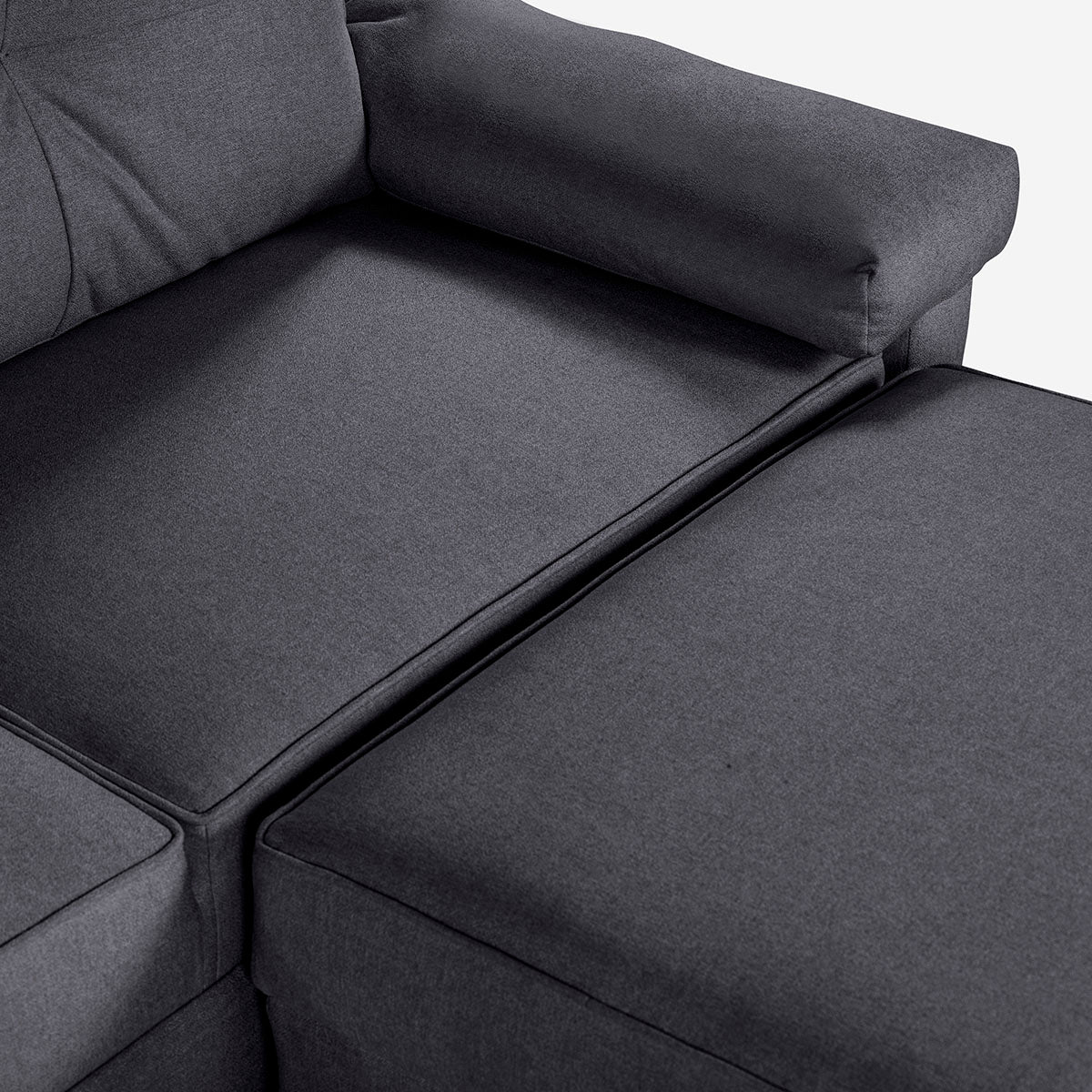 Sofá Cama + Taburete Cassanova Color Gris Oxford