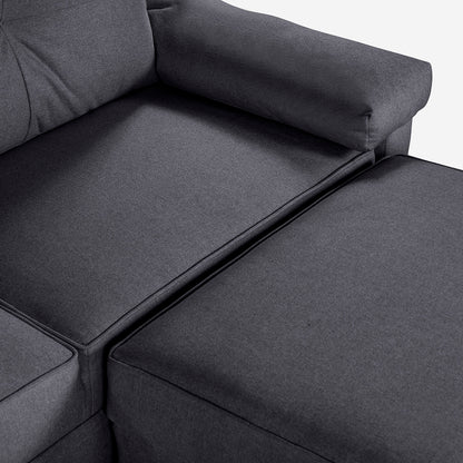 Sofá Cama + Taburete Cassanova Color Gris Oxford