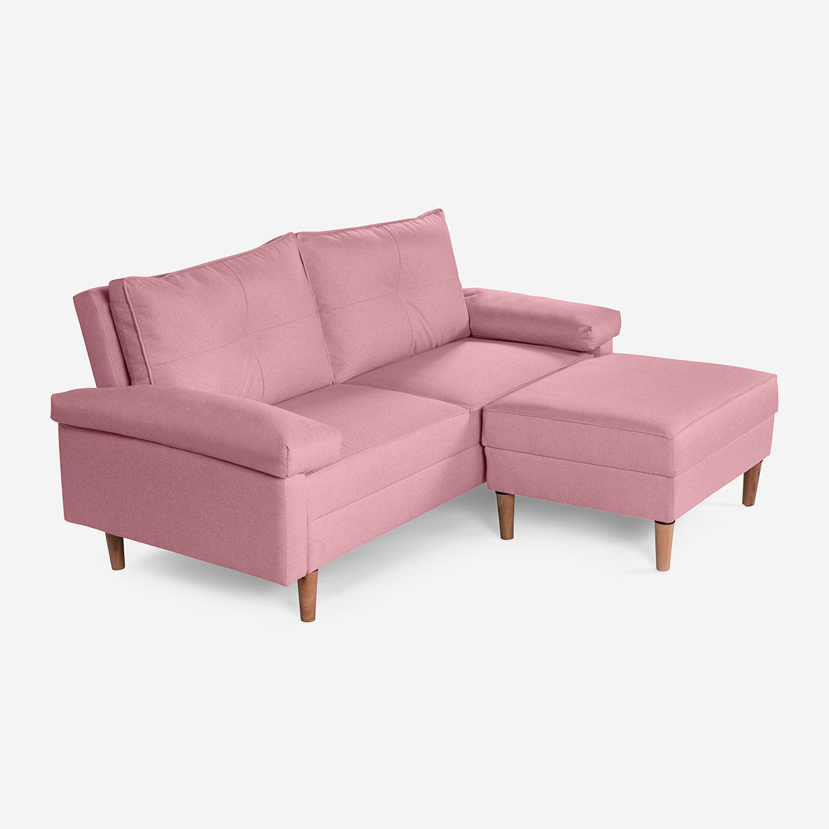 Sofá Cama + Taburete Cassanova Color Rosa