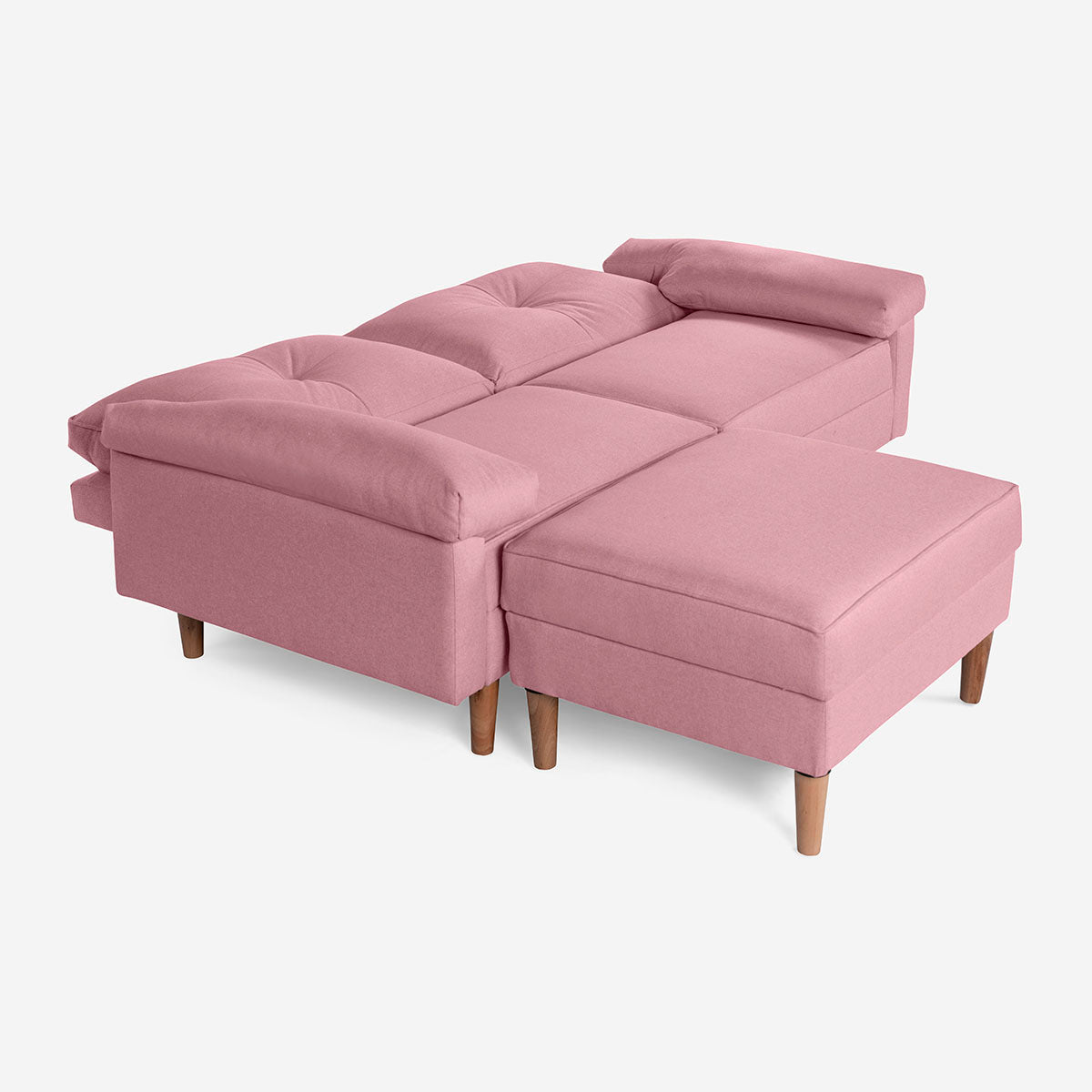 Sofá Cama + Taburete Cassanova Color Rosa