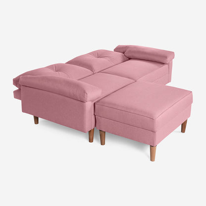 Sofá Cama + Taburete Cassanova Color Rosa