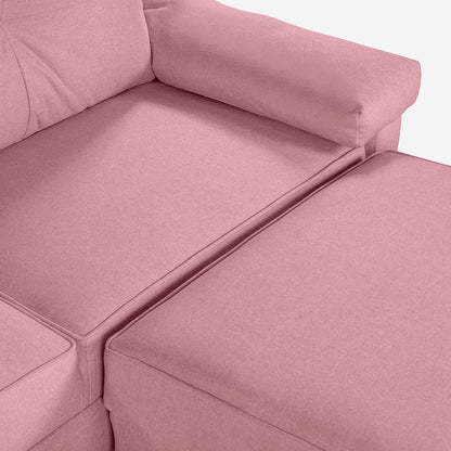 Sofá Cama + Taburete Cassanova Color Rosa