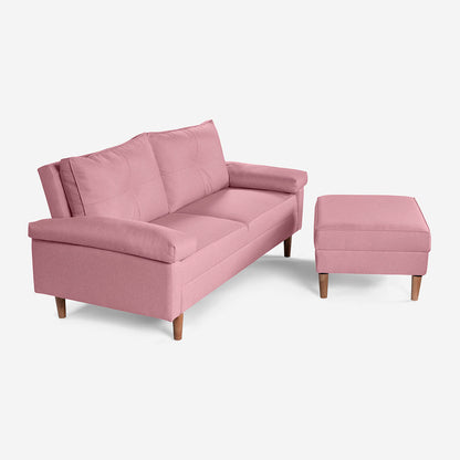 Sofá Cama + Taburete Cassanova Color Rosa