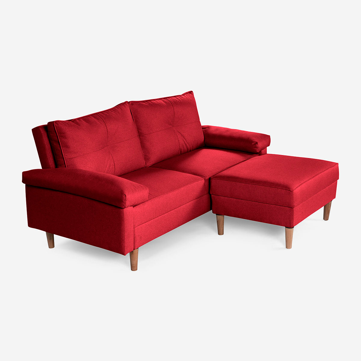 Sofá Cama + Taburete Cassanova Color Rojo