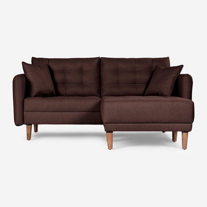 Sala Modular Chica Makora Cinnamon Café Lino De 2 Plazas  + Taburete - Outlet