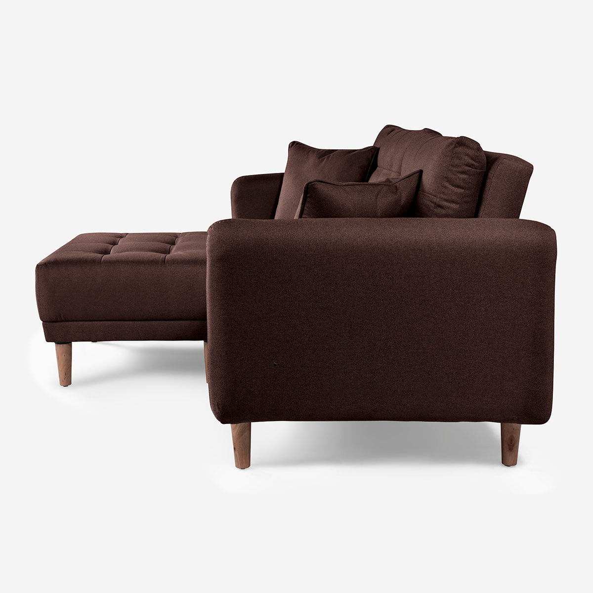 Sala Modular Chica Makora Cinnamon Café Lino De 2 Plazas  + Taburete - Outlet