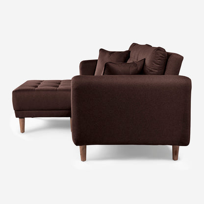 Sala Modular Chica Makora Cinnamon Café Lino De 2 Plazas  + Taburete - Outlet