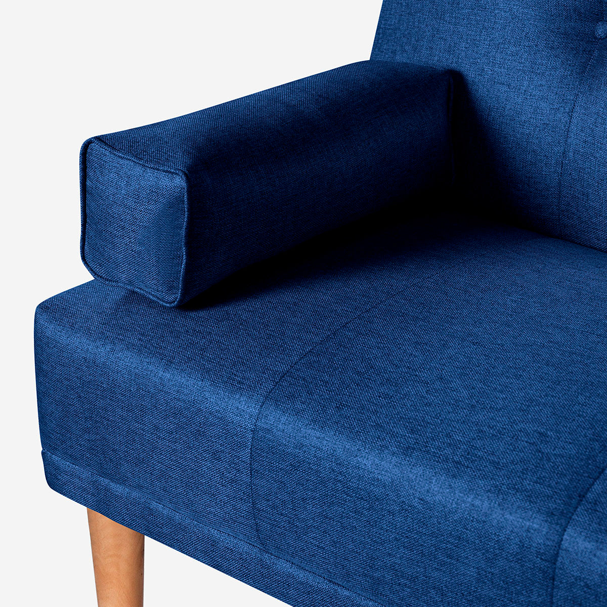 Sofá Cama Makora Coffey Azul Lino De 2 Plazas Con Portavasos - Outlet