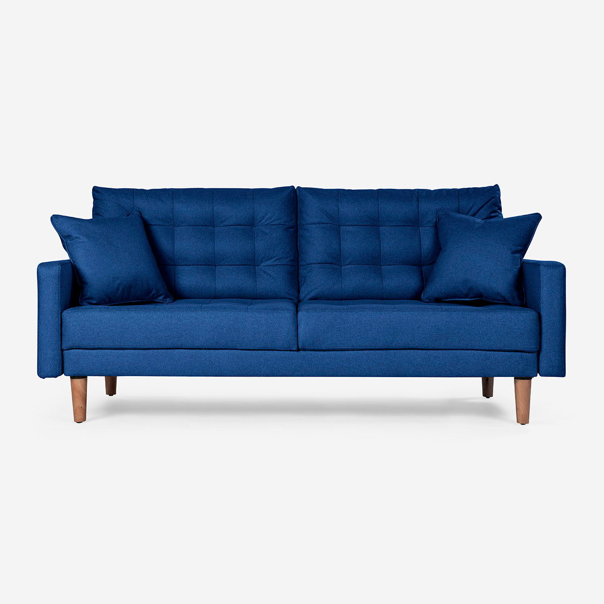 Sofá Cama Makora Encore Azul Lino De 3 Plazas
