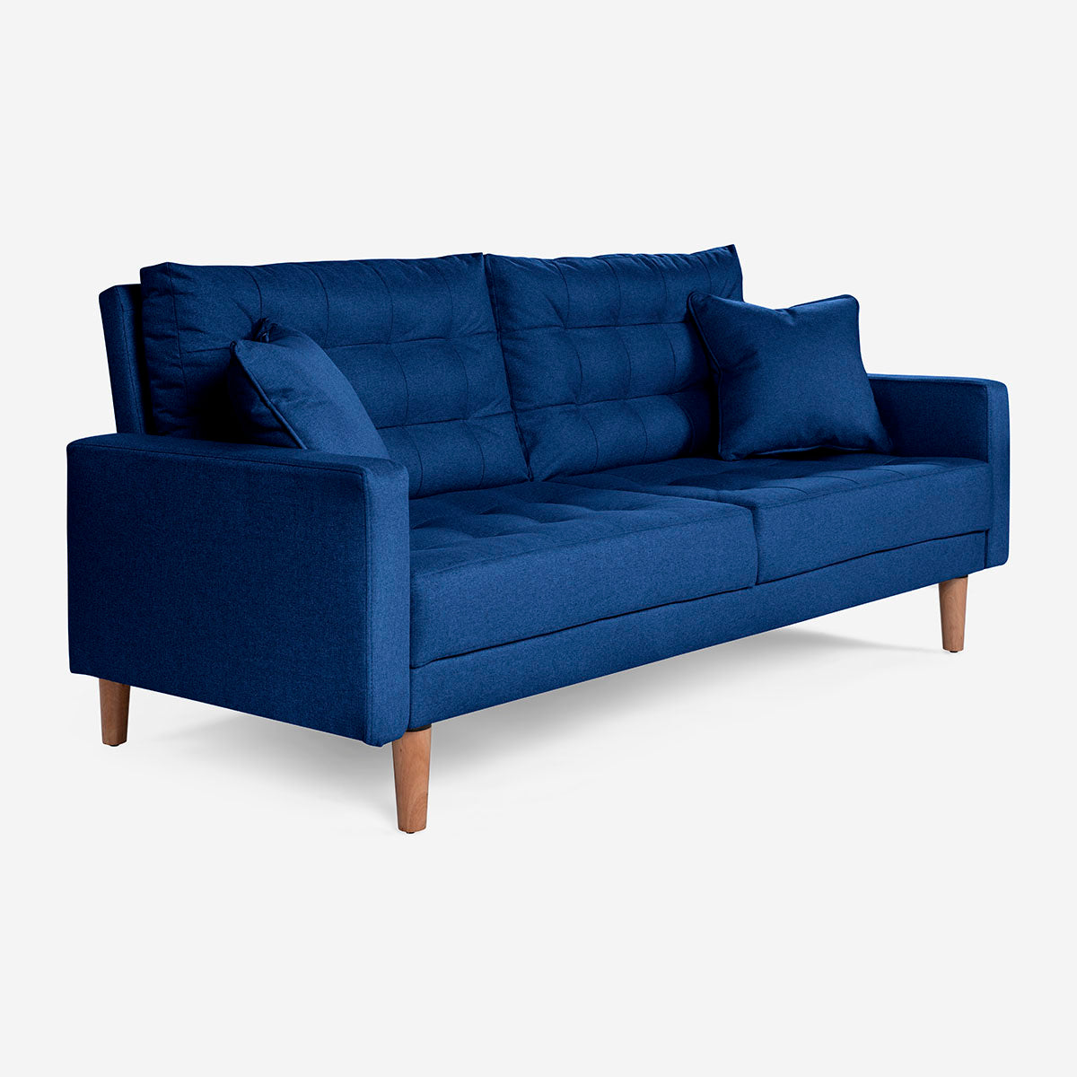 Sofá Cama Makora Encore Azul Lino De 3 Plazas