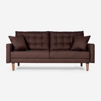 Sofá Cama Makora Encore Café Lino De 3 Plazas