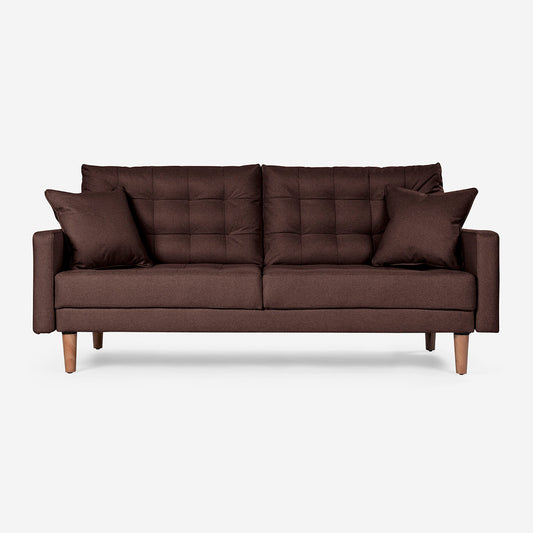 Sofá Cama Makora Encore Café Lino De 3 Plazas