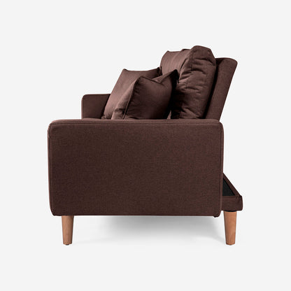 Sofá Cama Makora Encore Café Lino De 3 Plazas