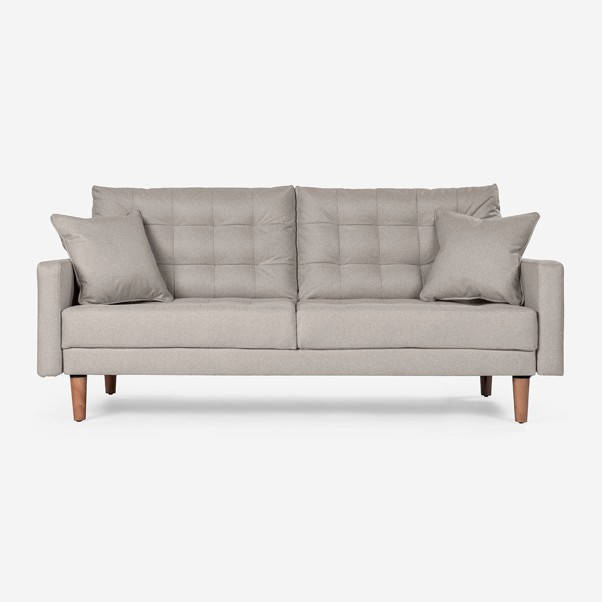 Sofá Cama Makora Encore Gris Claro Lino De 3 Plazas