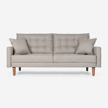 Sofá Cama Makora Encore Gris Claro Lino De 3 Plazas