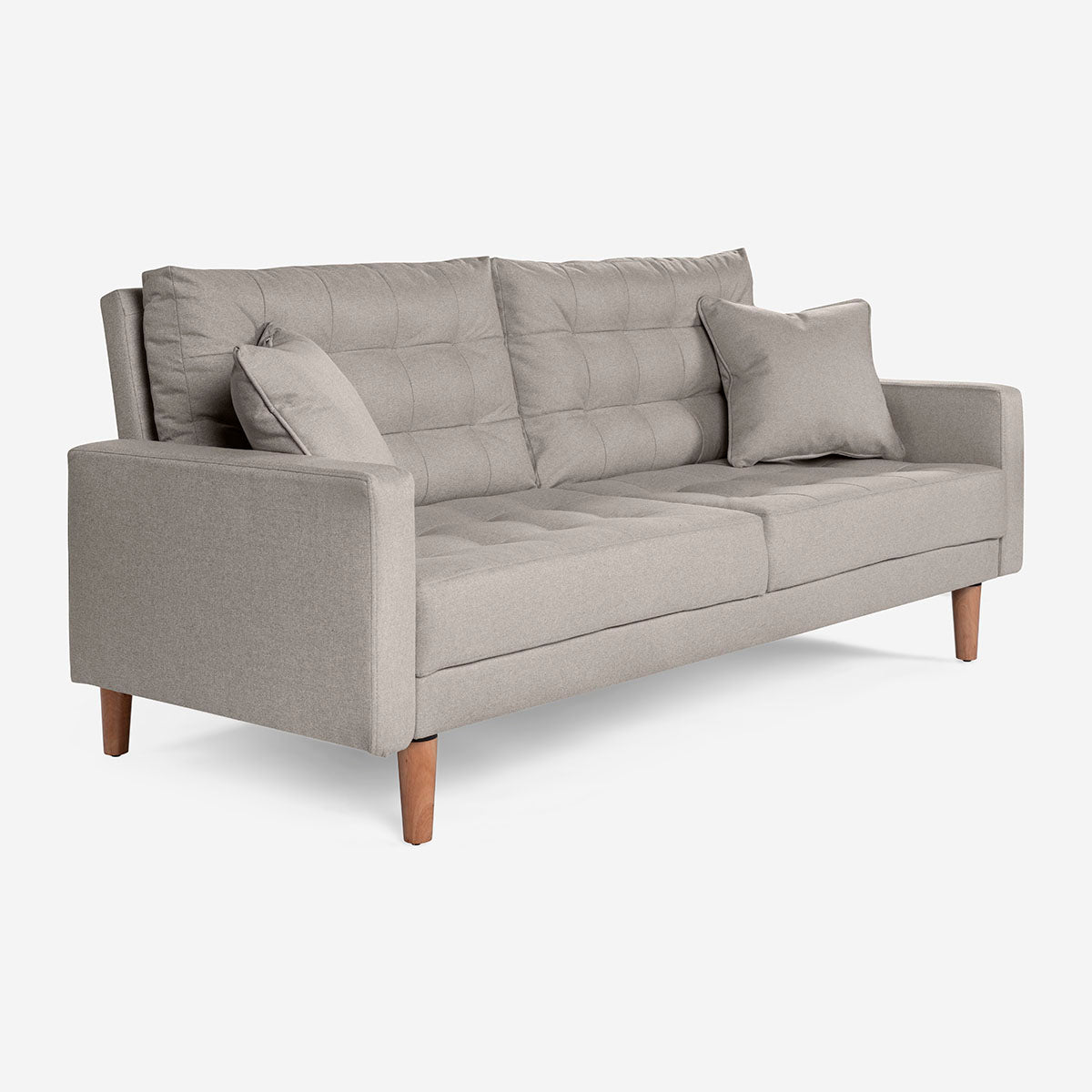 Sofá Cama Makora Encore Gris Claro Lino De 3 Plazas