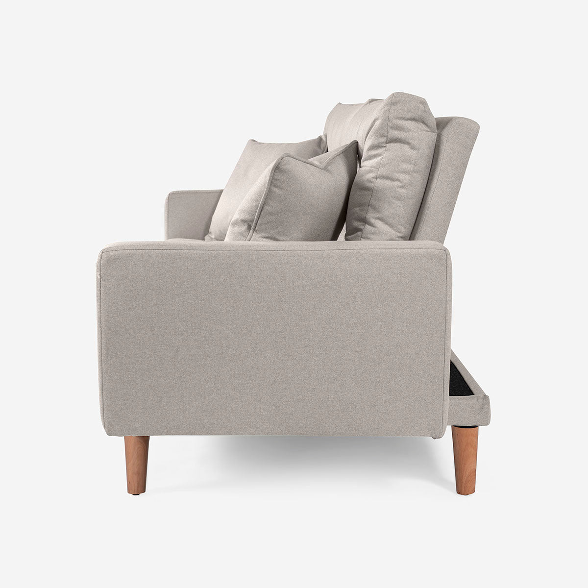 Sofá Cama Makora Encore Gris Claro Lino De 3 Plazas