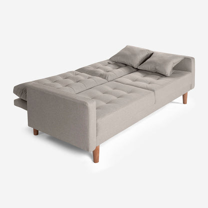 Sofá Cama Makora Encore Gris Claro Lino De 3 Plazas