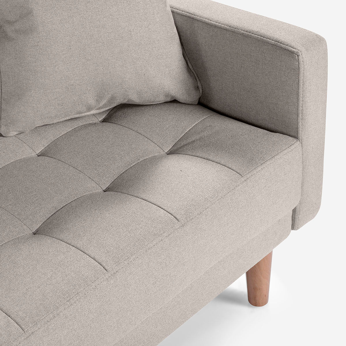 Sofá Cama Makora Encore Gris Claro Lino De 3 Plazas