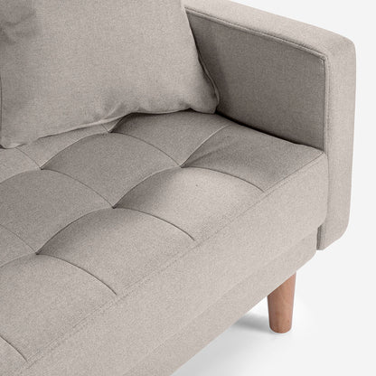 Sofá Cama Makora Encore Gris Claro Lino De 3 Plazas