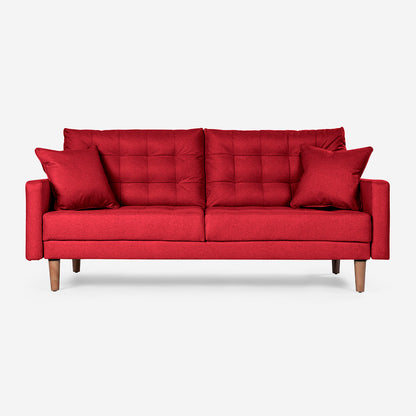 Sofá Cama Makora Encore Rojo Lino De 3 Plazas