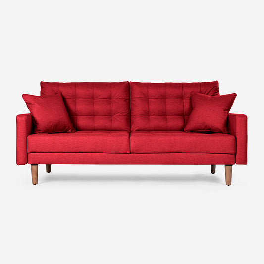 Sofá Cama Makora Encore Rojo Lino De 3 Plazas